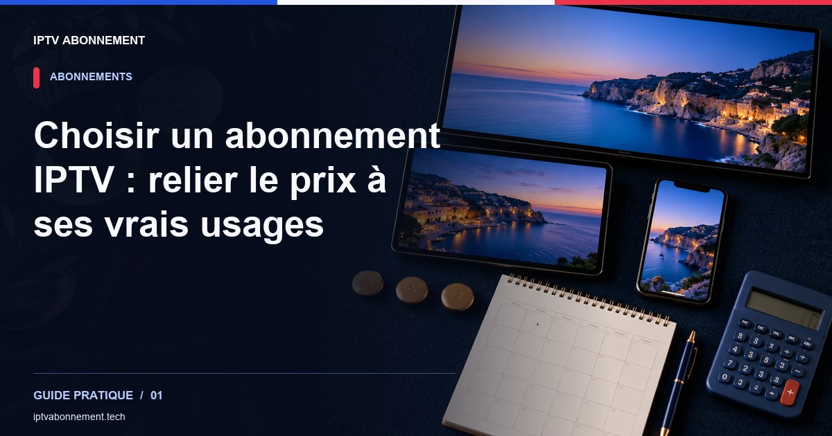 Choisir un abonnement IPTV : relier le prix à ses vrais usages — illustration éditoriale