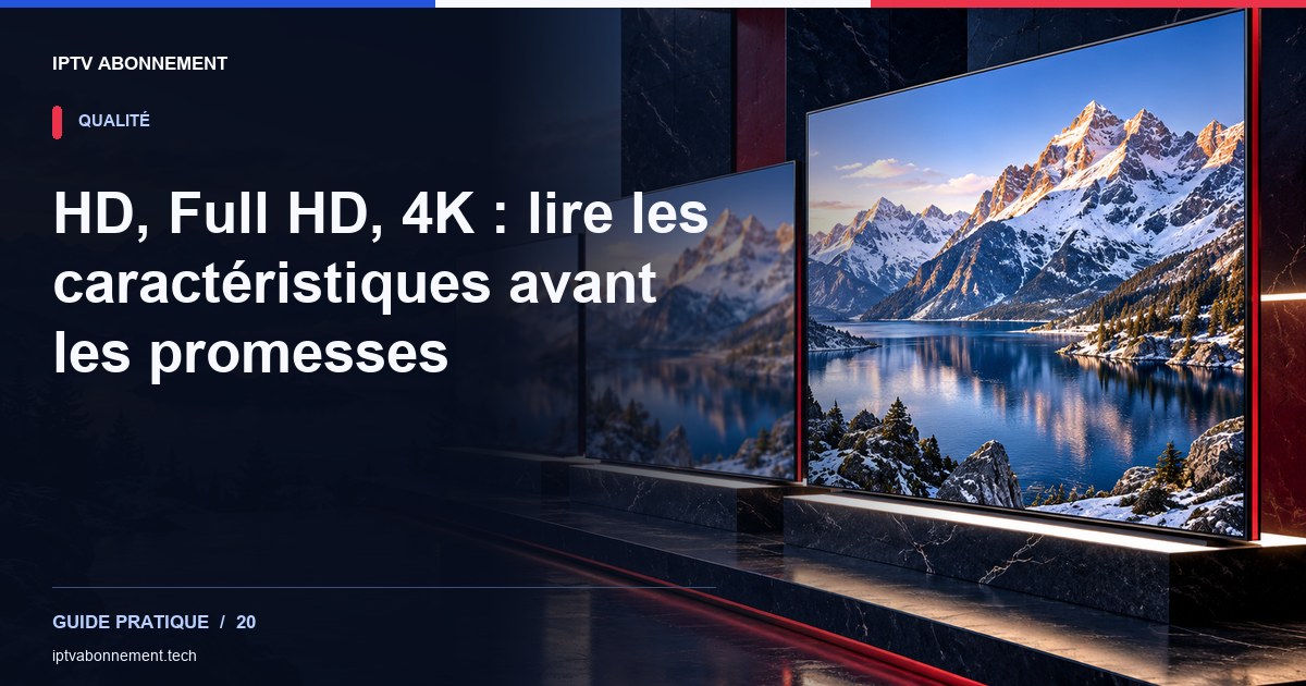 HD, Full HD, 4K : lire les caractéristiques avant les promesses — illustration éditoriale