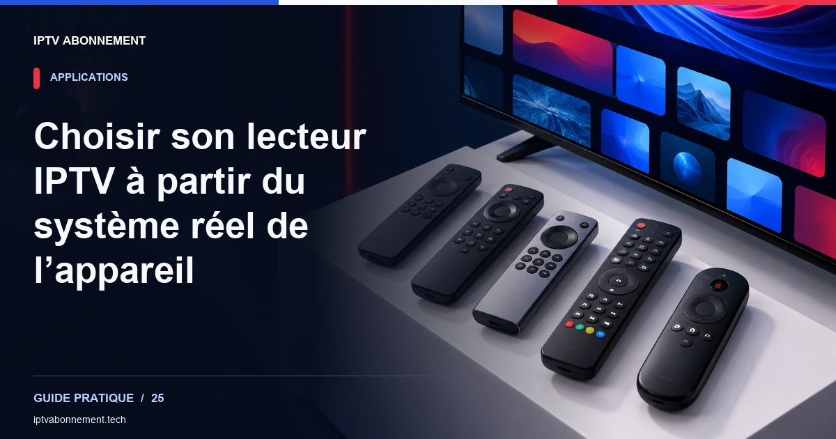 Choisir son lecteur IPTV à partir du système réel de l’appareil — illustration éditoriale