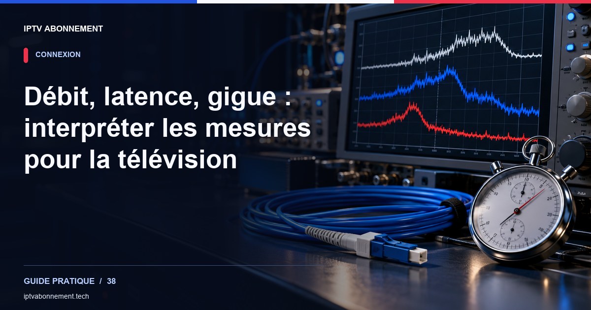 Débit, latence, gigue : interpréter les mesures pour la télévision — illustration éditoriale